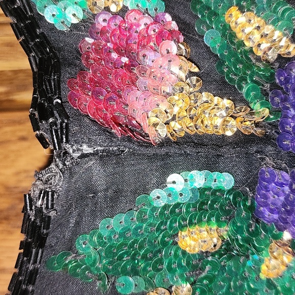 Vtg Sequin floral top - Picture 6 of 7